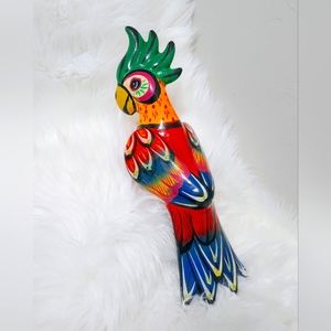 Mexican ceramic parrot 17.5 in Long